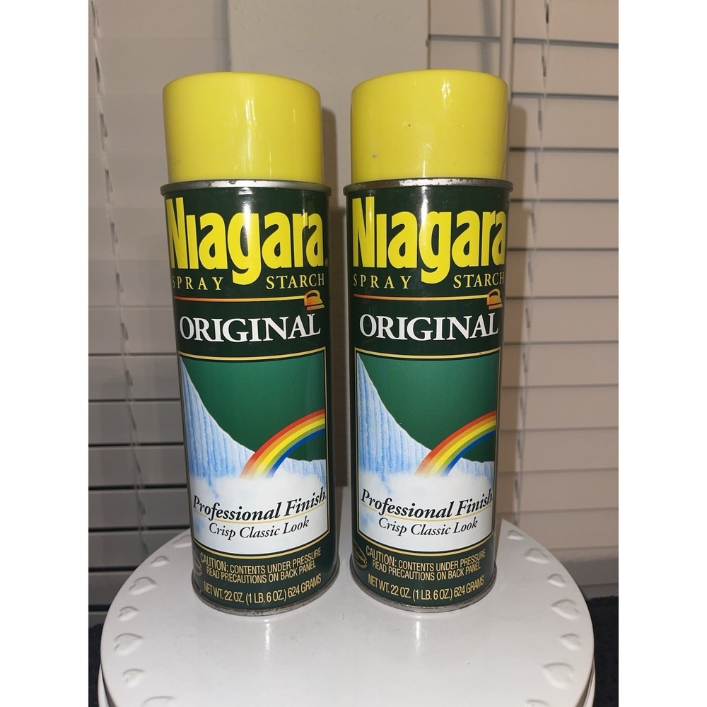2 Vintage Niagara Original Spray Starch 22oz Aerosol Can - New Old Stock